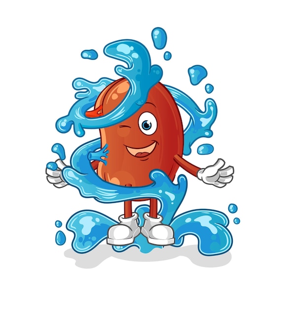 Nier vers met water mascotte cartoon vector