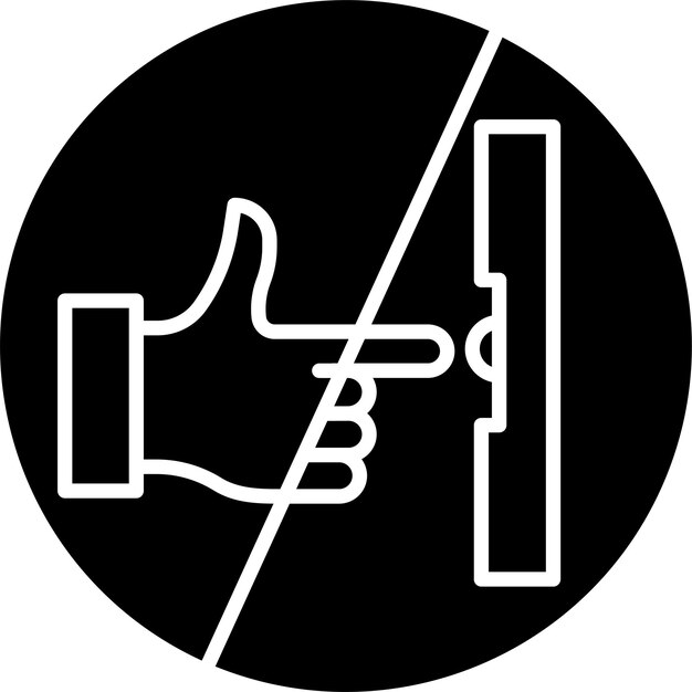 Niet aanraken vaste glyf vector illustratie