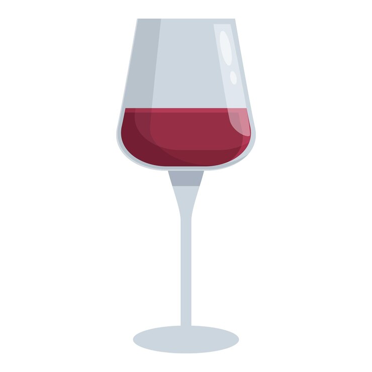 Vector niet-alcoholische rode wijn glas icoon cartoon vector gezonde drank