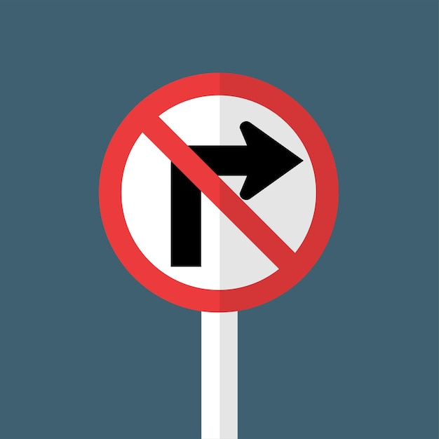 Niet naar rechts draaien verkeersbord vector illustratie