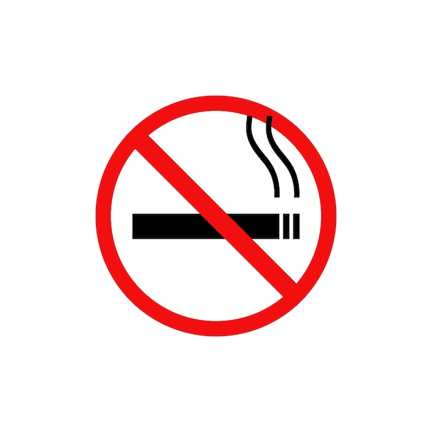Niet roken sigm-symbool Vector stop plat pictogram Geïsoleerd verbod