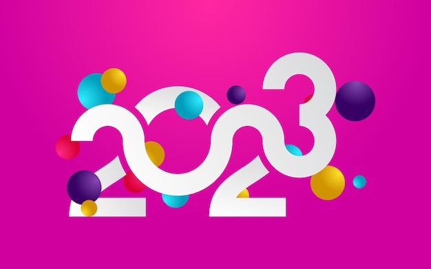 Nieuw 2023 jaar typografieontwerp 2023 nummers logotype illustratie vectorillustratie