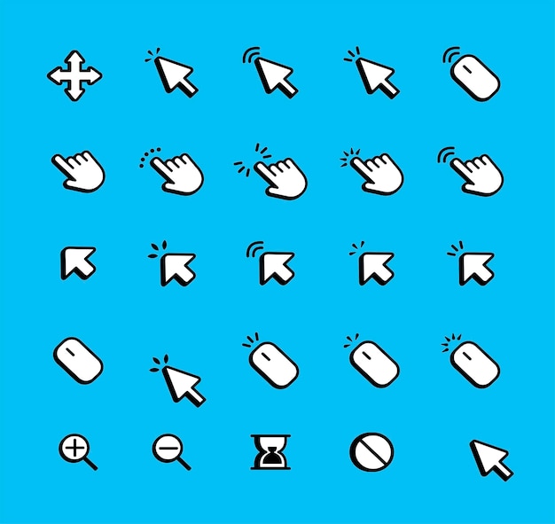 Nieuw klikken cursor of pointer vector icoon Druk of klik