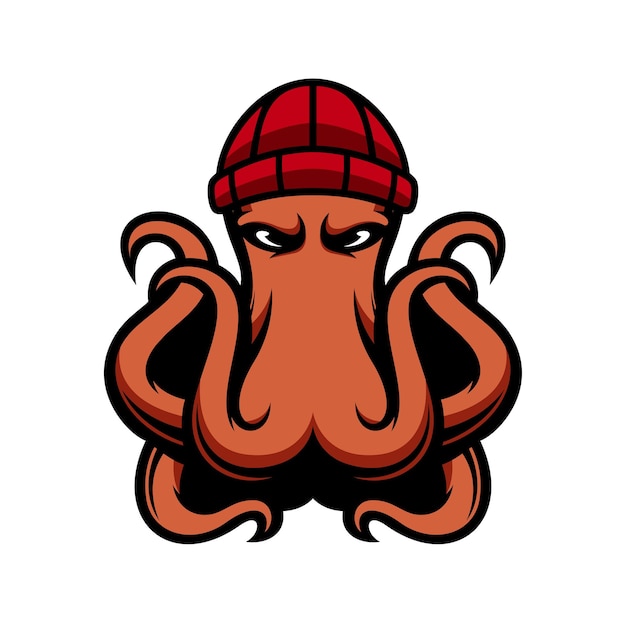 Nieuw Octopus Beaniehat-mascotteontwerp