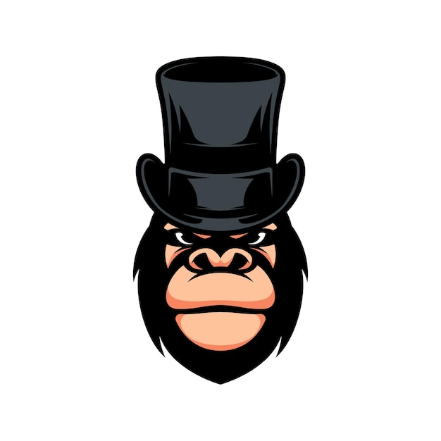 Nieuw ontwerp van de Gorilla Tophat-mascotte
