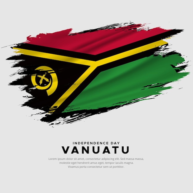 Nieuw ontwerp van vanuatu-vlag van de onafhankelijkheidsdag vanuatu met abstracte borstelvector