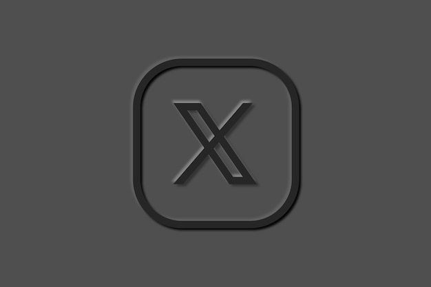 Nieuw twitter-logo X op donkergrijze kleur Eenvoudig achtergrondontwerp
