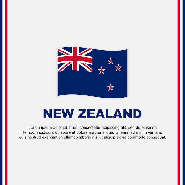 Nieuw-Zeelandse vlag achtergrondontwerp sjabloon Nieuw-Seelandse Onafhankelijkheidsdag Banner Sociale media Post New Zealand Cartoon