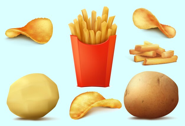 Nieuwe chips en snacks op een witte achtergrond boven het uitzicht