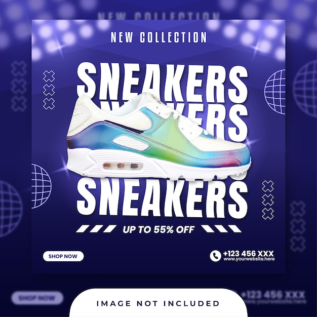 Nieuwe collectie sneakers verkoop social media-sjabloon