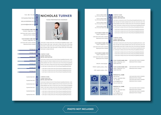 Vector nieuwe cv-template 2023