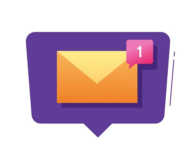 Nieuwe e-mailberichtbel en moderne e-mailmelding inbox inkomende tekst sms-illustratie