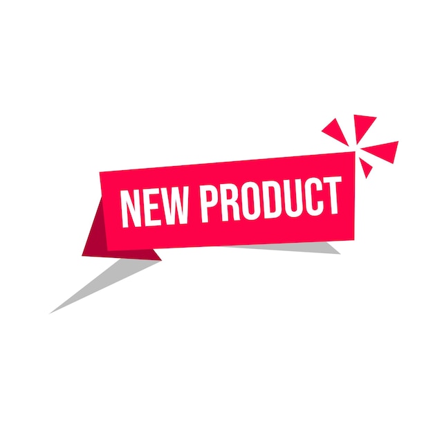 Nieuwe product hangende banner nieuwe aankomst teken web element moderne stijl vector illustratie