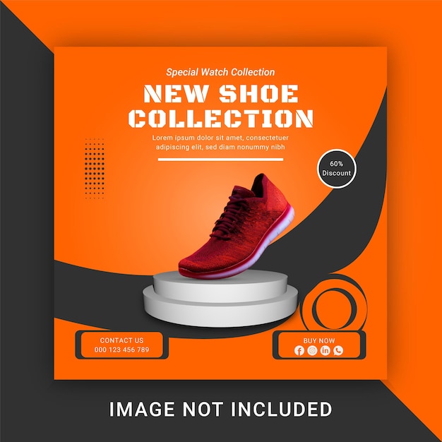 Nieuwe schoenencollectie sociale media en instagram-postsjabloon