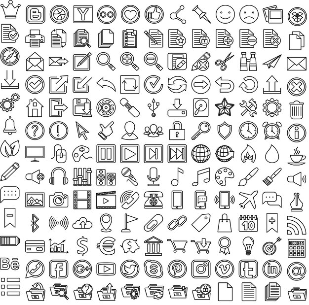 Nieuwe set lineaire webicons Vector