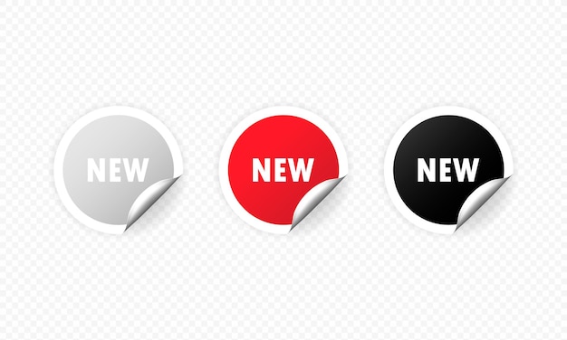 Nieuwe sticker, knop, label, banner, vector. Nieuwe stickerset promotioneel