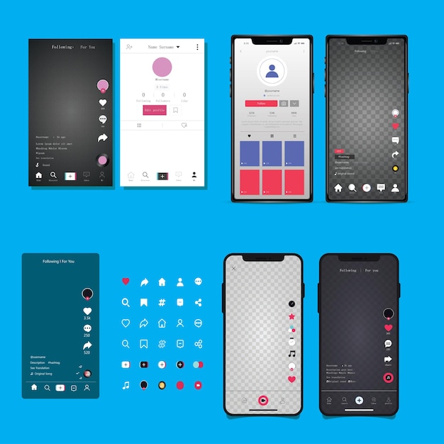 Nieuwe telefoons met verschillende achtergronden Vector illustratie