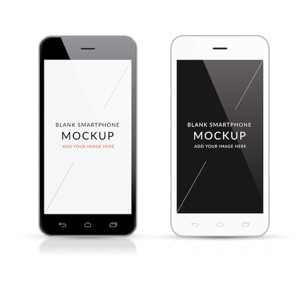 Nieuwe zwarte en witte moderne smartphone mockup vectorillustratie