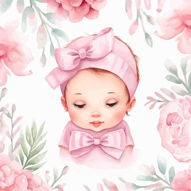 Vector nieuwgeboren_baby_girl_clipart_set