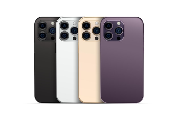 Nieuwigheid moderne gadget voor smartphone 14 pro-versie set van 4 stuks nieuwe originele kleuren vector