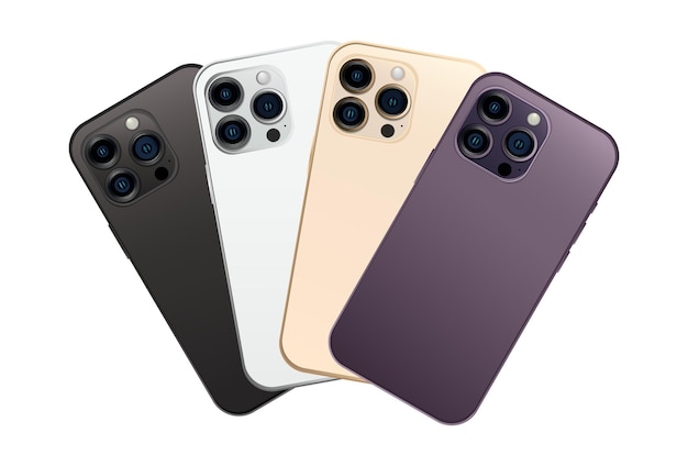 Nieuwigheid moderne gadget voor smartphone 14 pro-versie set van 4 stuks nieuwe originele kleuren vector