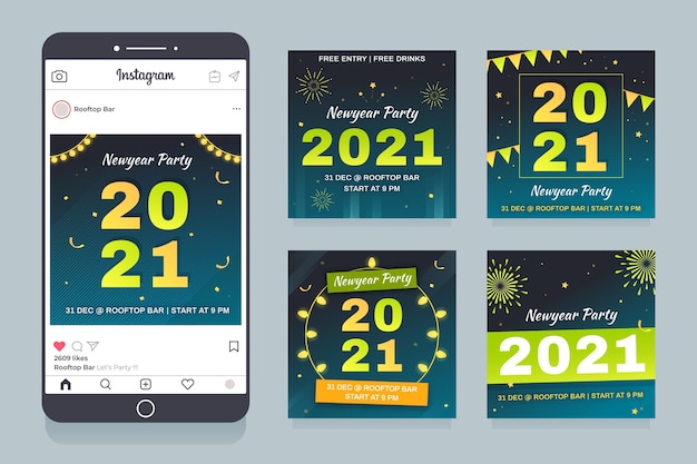 Nieuwjaar 2021 party instagram postverzameling