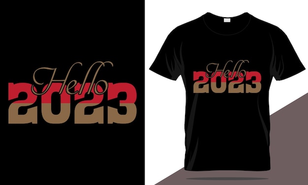 Vector nieuwjaar 2023 t-shirtontwerp