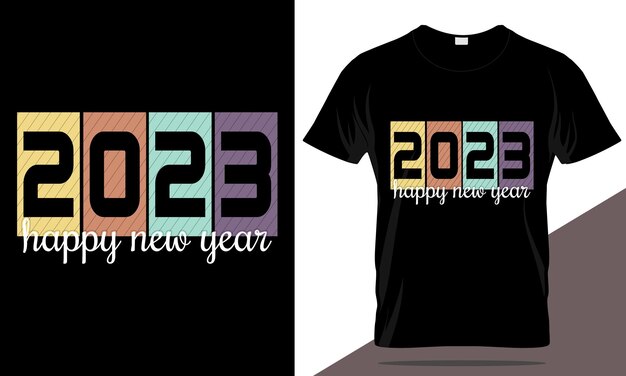 Vector nieuwjaar 2023 t-shirtontwerp