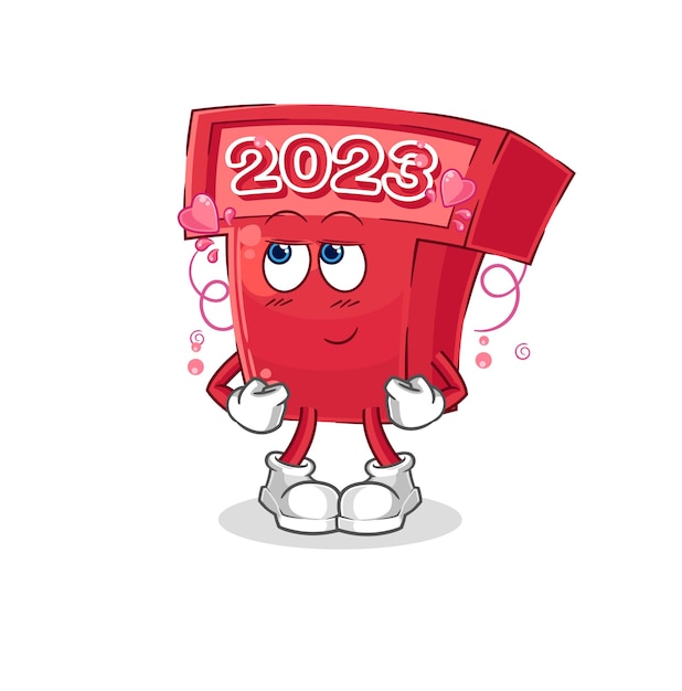 Nieuwjaar 2023 verlegen vector stripfiguur