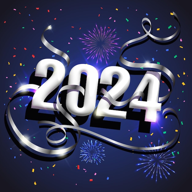 Nieuwjaar 2024 Vector achtergrond