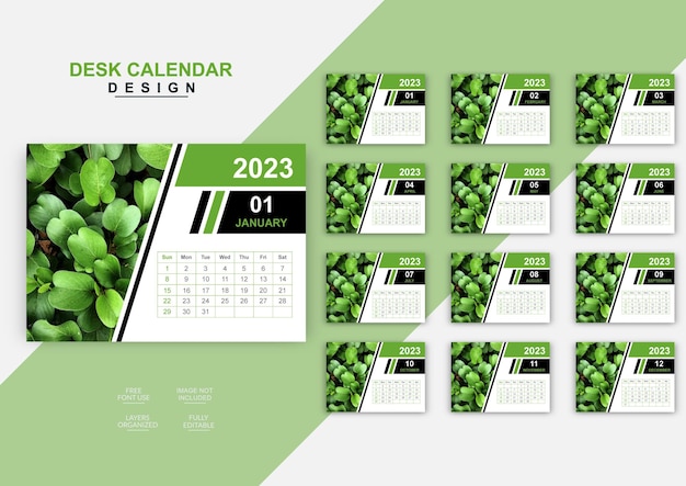 Nieuwjaar Bureaukalender 12 maanden inbegrepen 2023 Bureaukalender