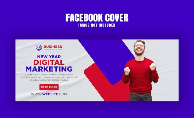 Vector nieuwjaar digitale facebook omslagbanner