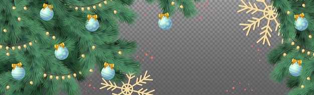 Nieuwjaar Kerstmis achtergrond feestelijke fir tree websjabloon zonder achtergrond voor reclame ansichtkaarten