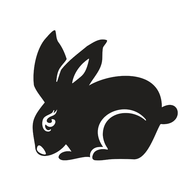 Nieuwjaar symbool paashaas bunny silhouet vectorillustratie