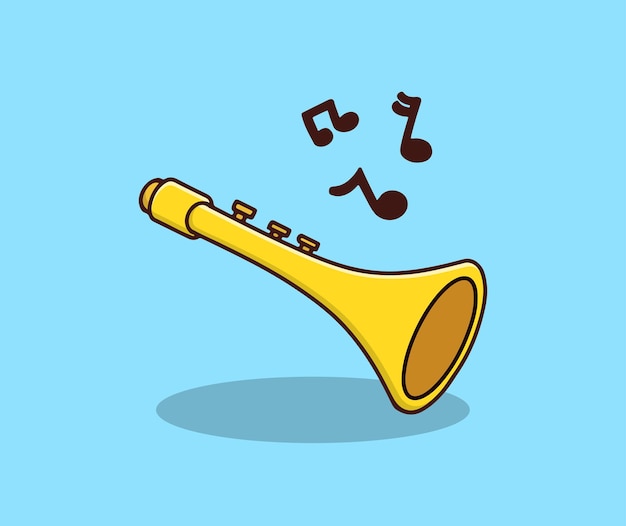 Vector nieuwjaar trompet hand tekenen illustratie