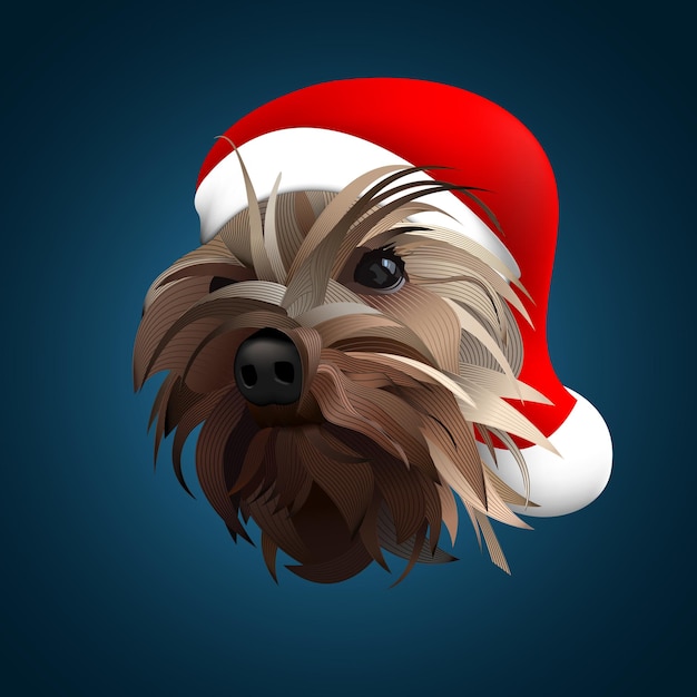 Nieuwjaar yorkshire terrier vectorillustratie