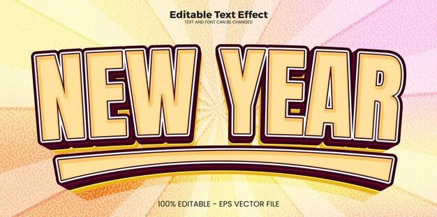 Nieuwjaars bewerkbaar teksteffect in moderne trendstijl