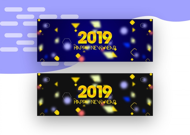 Vector nieuwjaarsbanner 2019