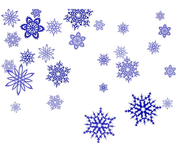 Nieuwjaarskaart grens patroon sjabloon met eenvoudige sneeuwvlok elementen geïsoleerd