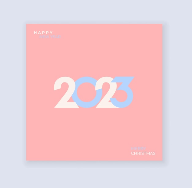 Nieuwjaarsposter 2023 minimalistische trendy poster