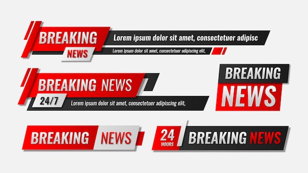 nieuwsberichten lagere derde banner voor live uitzending