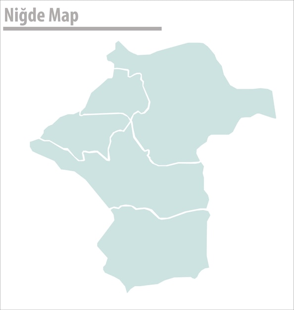 nigde map illustration vector city of turkey