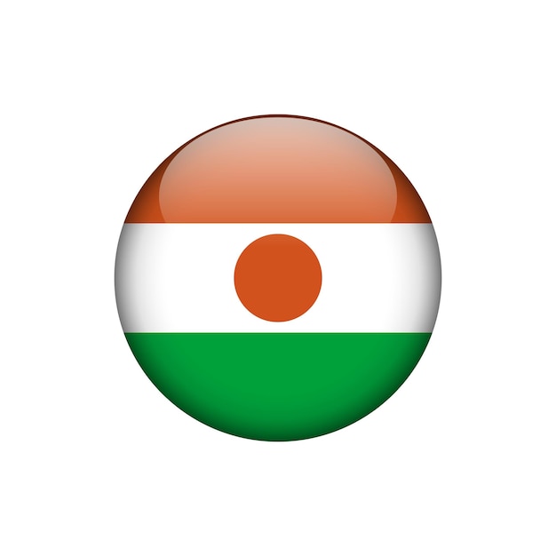 Niger Flag Circle Button Vector Template