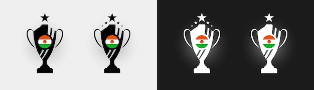 Niger flag trophy vector illustration