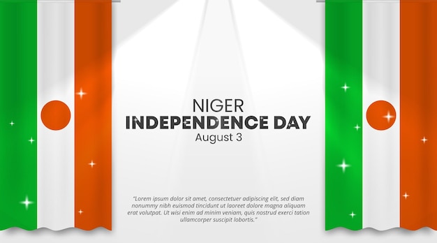 Niger independence day background with flag decoration