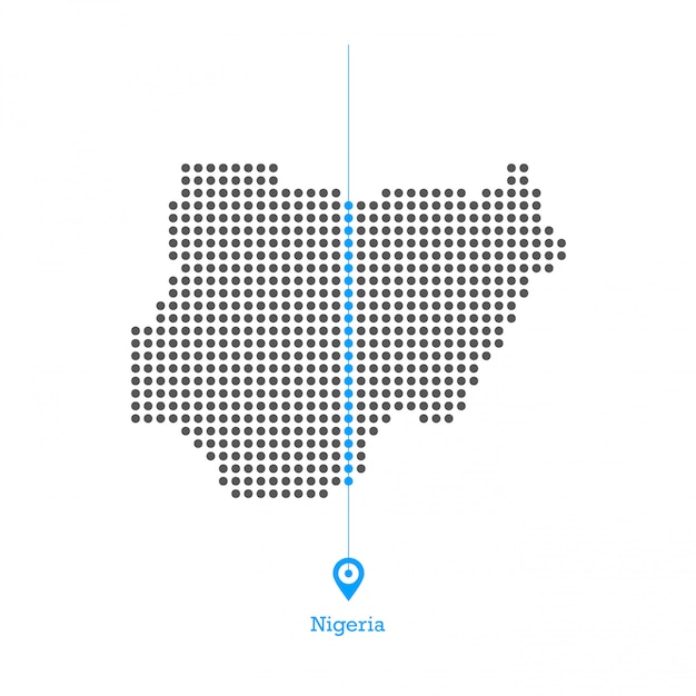 Nigeria doted kaart desgin vector