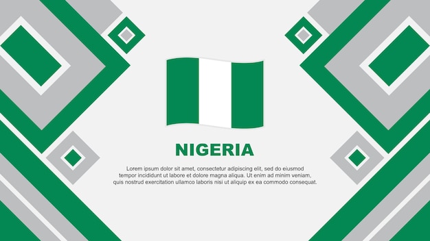 나이지리아 국기 추상 배경 디자인 템플릿 나이지리아 독립기념일 배너 벽지 터 일러스트레이션 나이지리아 만화