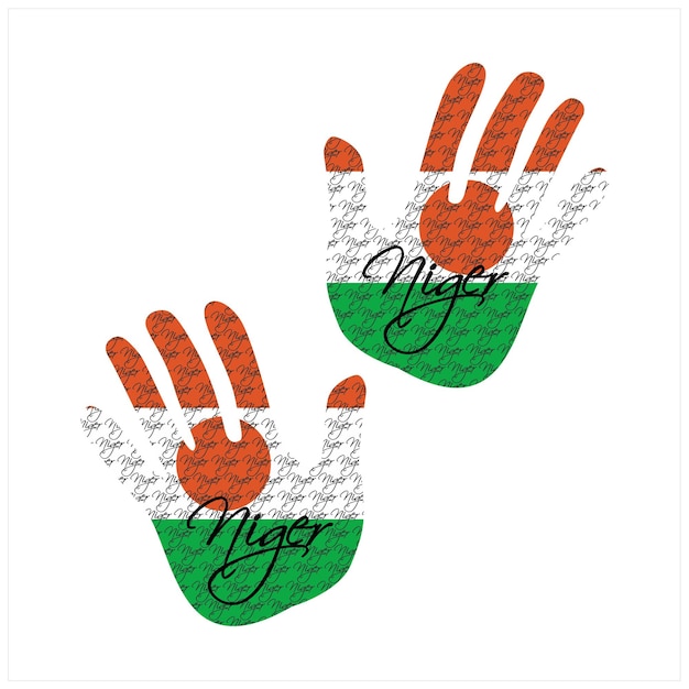 Vector nigeria flag hand vector