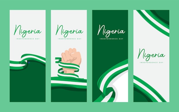 Nigeria flag independence day design template