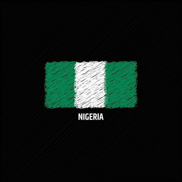 Nigeria grunge vlag platte vectorillustratie